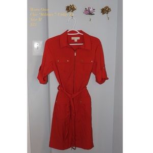 Red Orange MK Utility Chic Dress